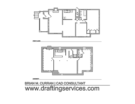 A project sample of AutoCAD floor plans.